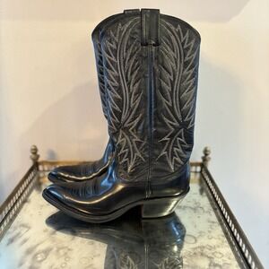 Vtg Nocona Black Leather Cowboy Boots – Style 1810Z – Women's 4.5 B -made in USA